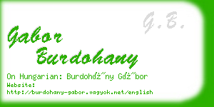 gabor burdohany business card